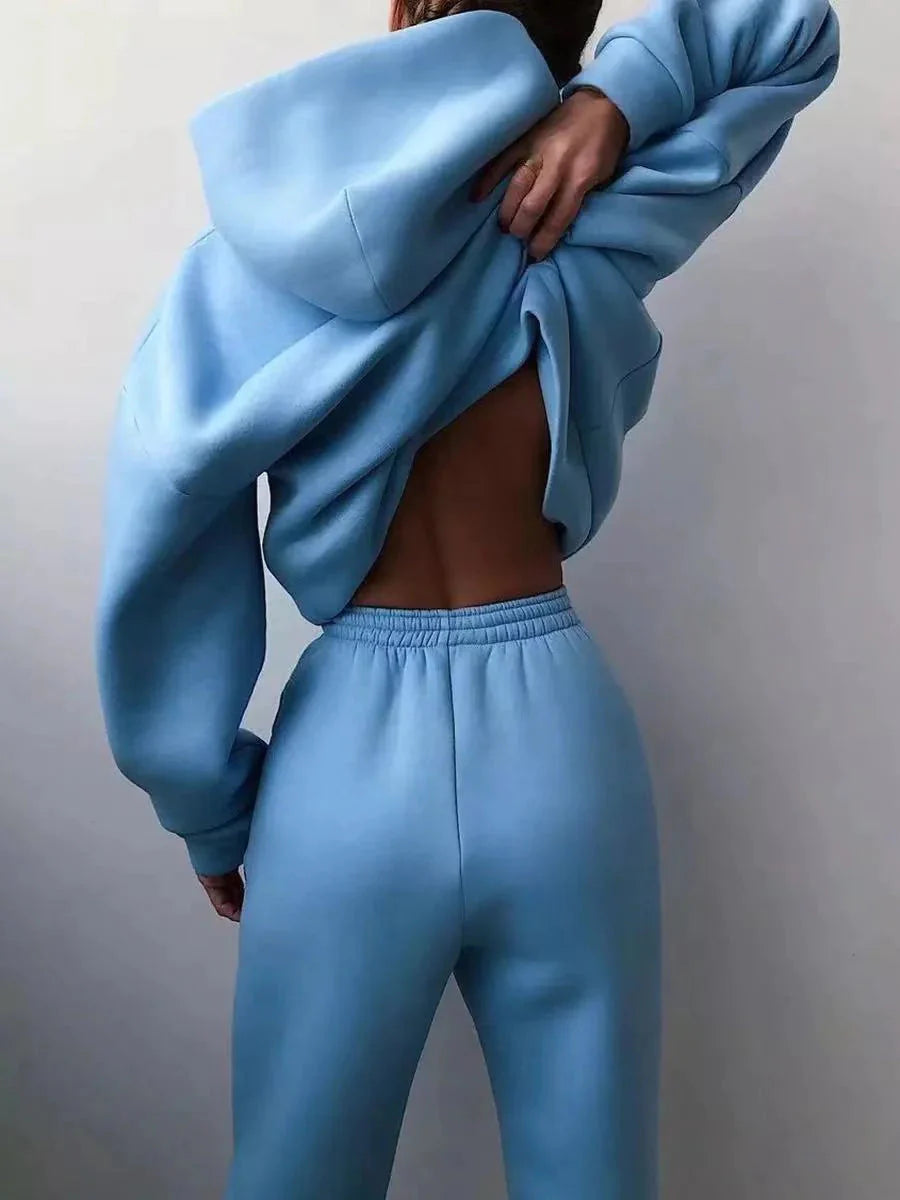 Blue two-piece tracksuit set