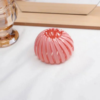 Rose pink bird nest ponytail hair clip