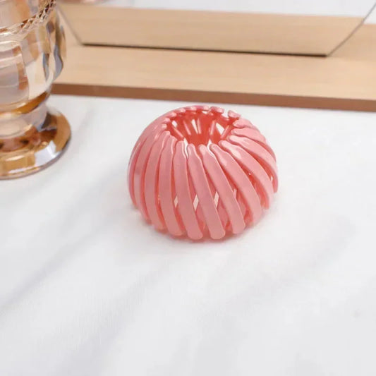 Rose pink bird nest ponytail hair clip