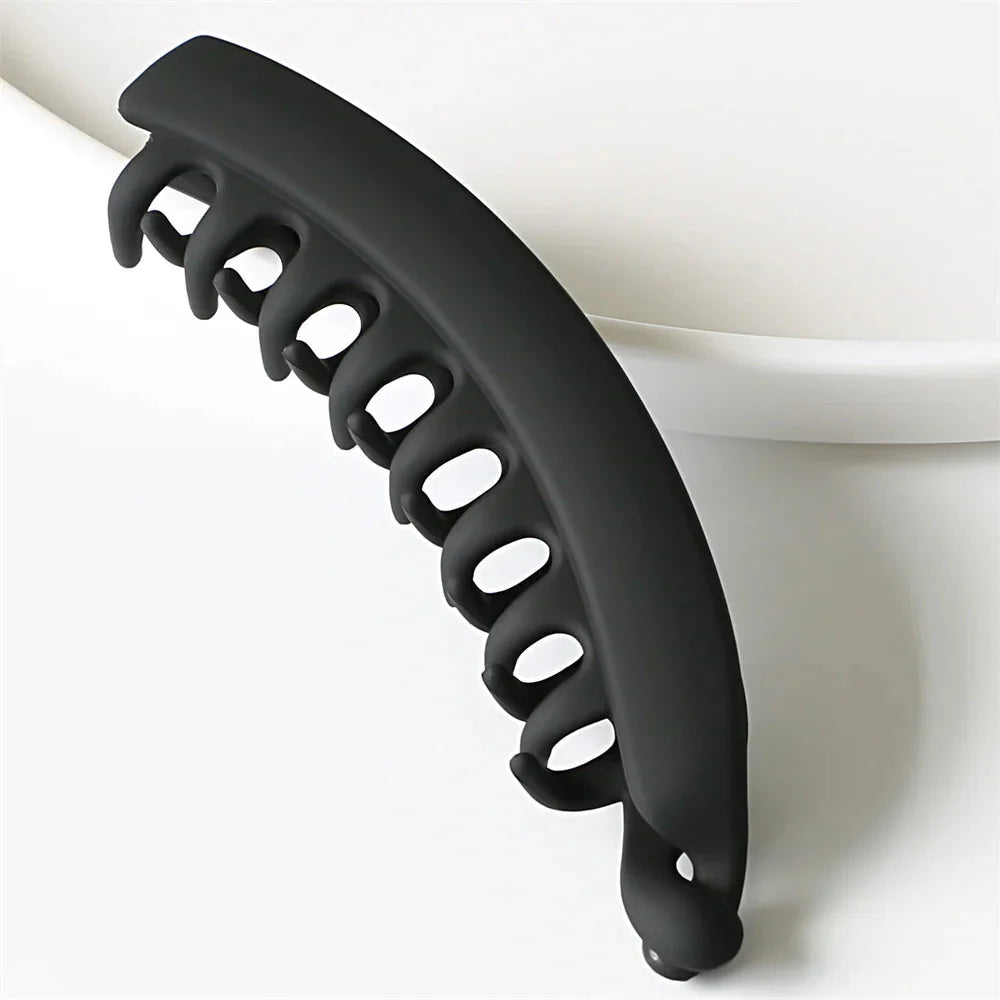 Black frosted banana hair clip
