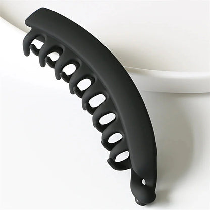 Black frosted banana hair clip